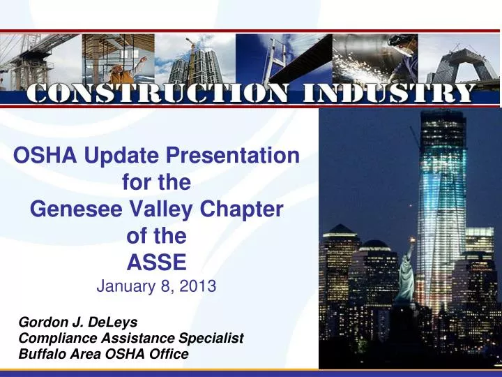 osha update presentation for the genesee valley chapter of the asse january 8 2013