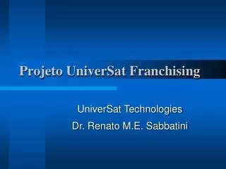projeto universat franchising