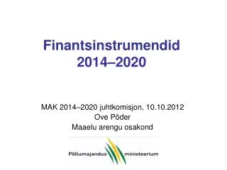 finantsinstrumendid 2014 2020