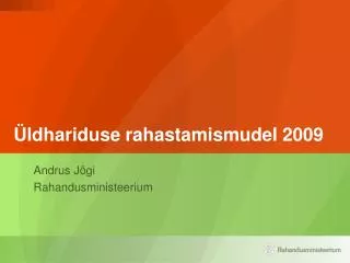 ldhariduse rahastamismudel 2009