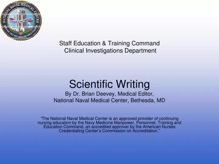 staff education training command clinical investigations department