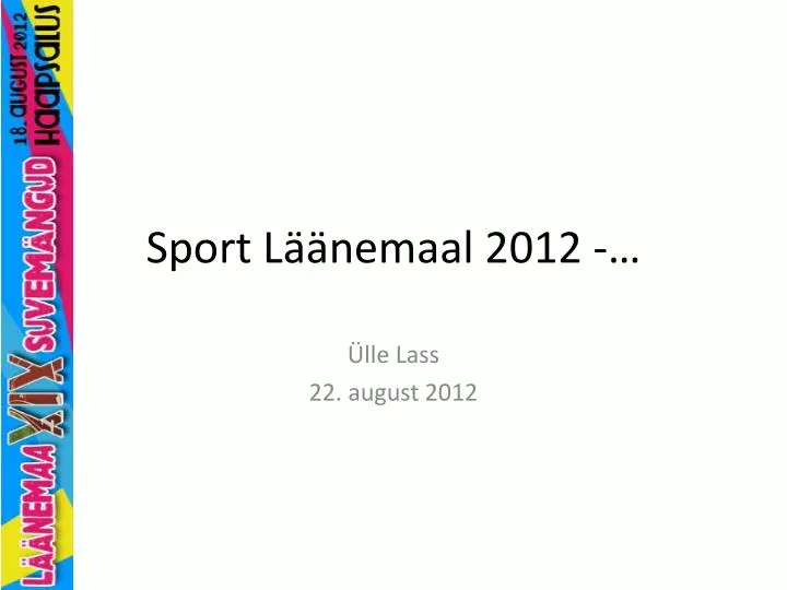 sport l nemaal 2012