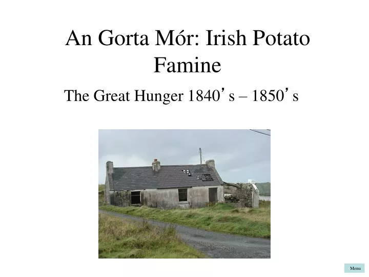 an gorta m r irish potato famine