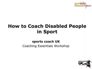 How to Coach Disabled People in Sport