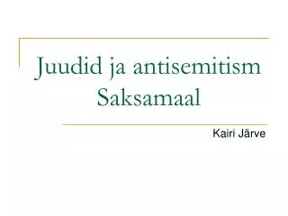 juudid ja antisemitism saksamaal