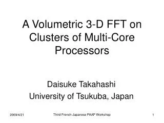 A Volumetric 3-D FFT on Clusters of Multi-Core Processors