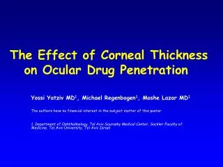 The Effect of Corneal Thickness on Ocular Drug Penetration