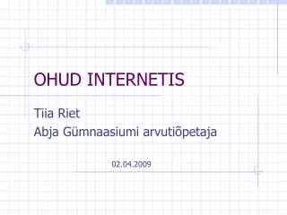 ohud internetis