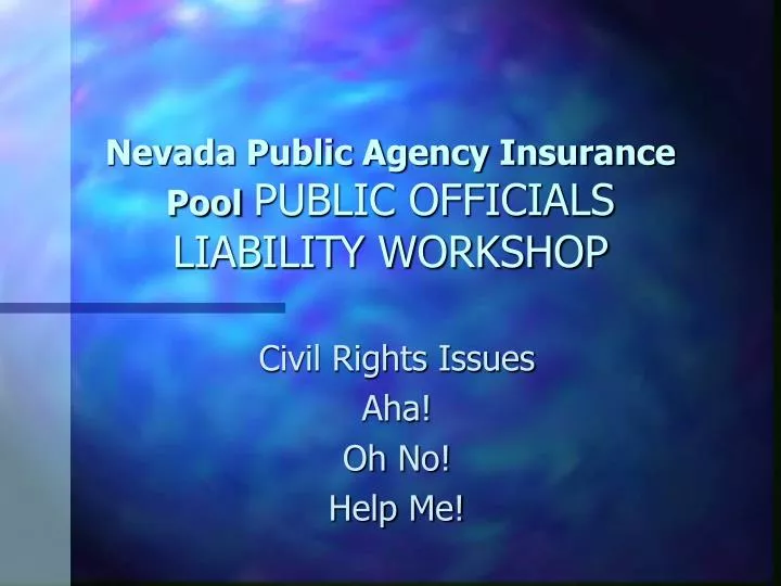 nevada public agency insurance pool public officials liability workshop