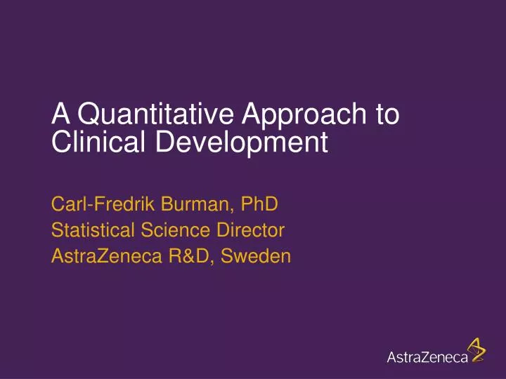 a quantitative approach to clinical development
