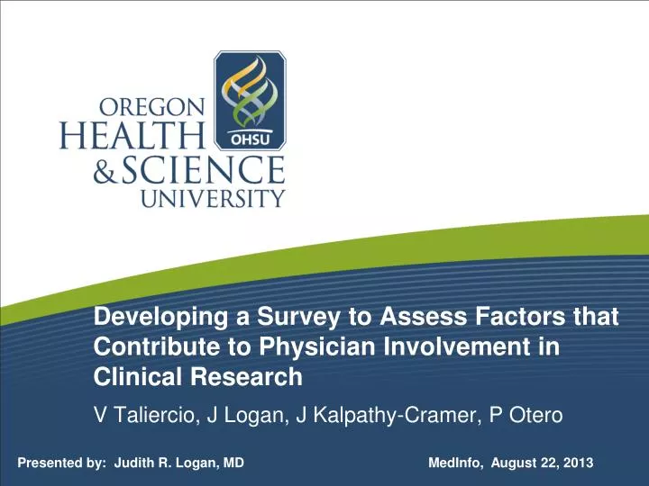 developing a survey to assess factors that contribute to physician involvement in clinical research