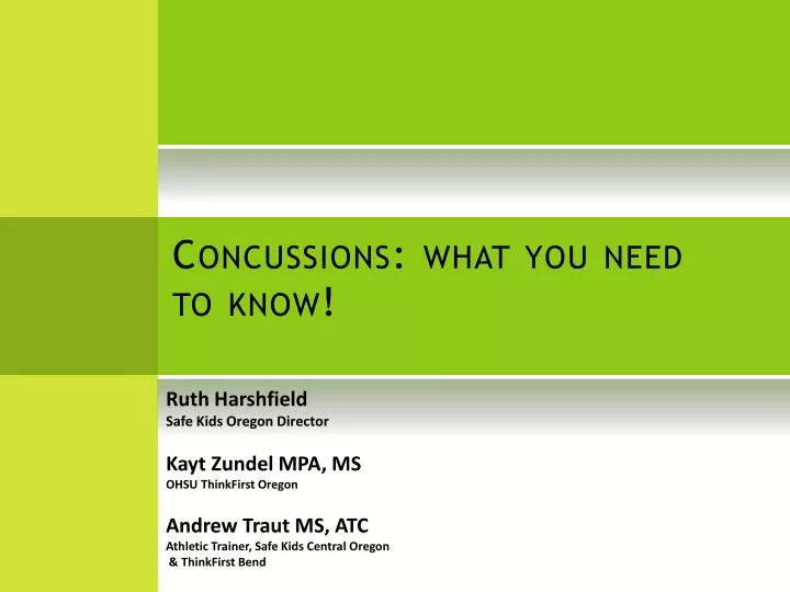 concussions what you need to know