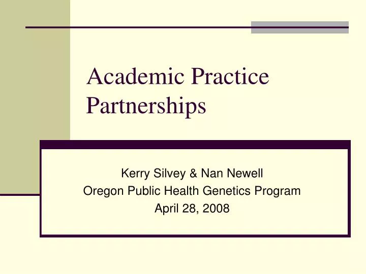 academic practice partnerships