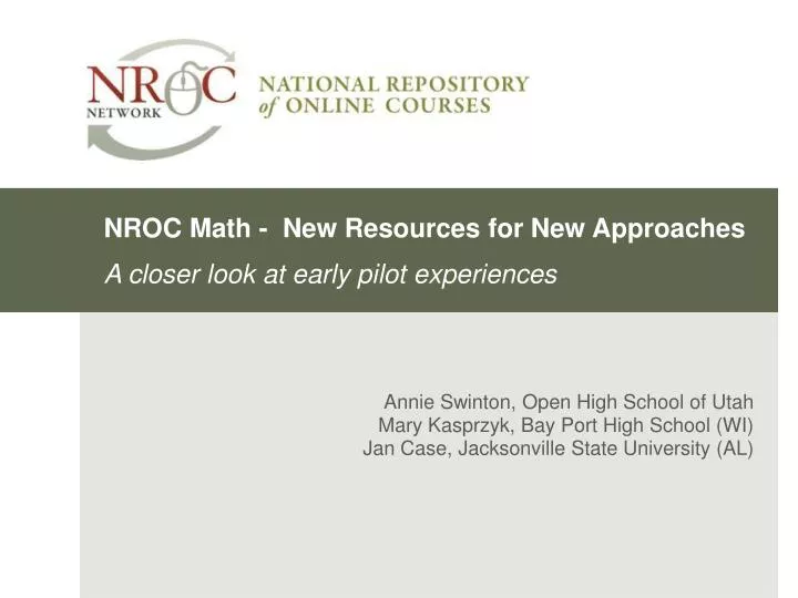 nroc math new resources for new approaches a closer look at early pilot experiences