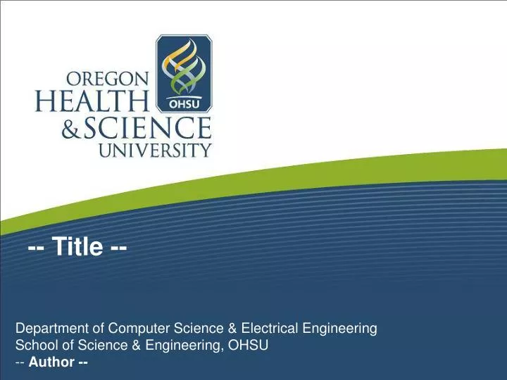 department of computer science electrical engineering school of science engineering ohsu author