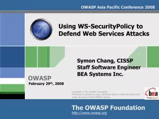 Using WS-SecurityPolicy to Defend Web Services Attacks