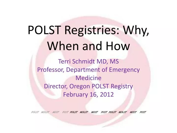 polst registries why when and how