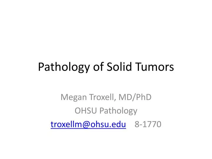 pathology of solid tumors
