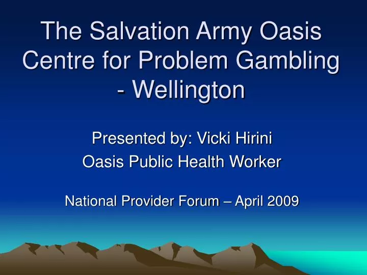 the salvation army oasis centre for problem gambling wellington