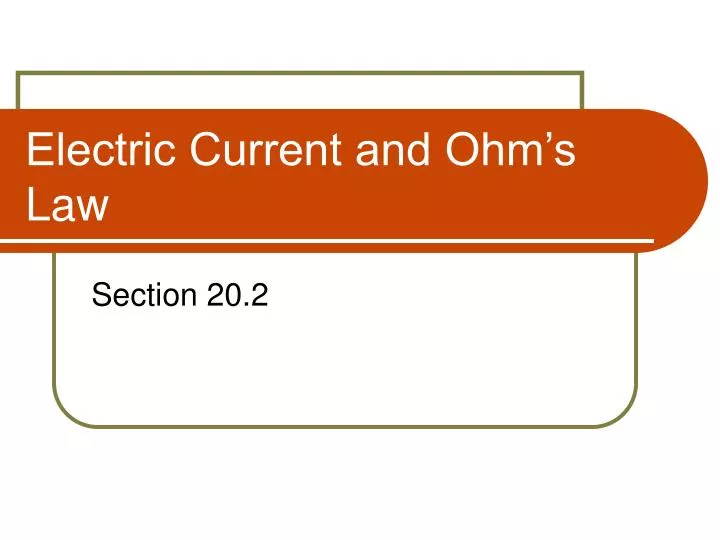 electric current and ohm s law