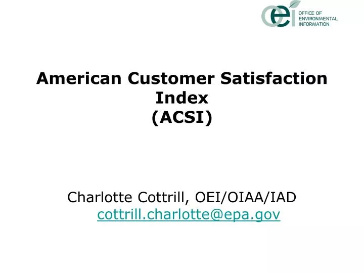 american customer satisfaction index acsi