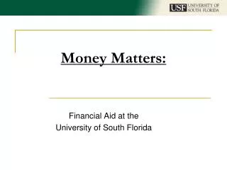 Money Matters: