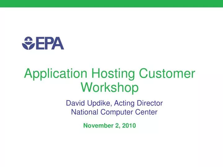 application hosting customer workshop