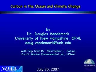 Carbon in the Ocean and Climate Change