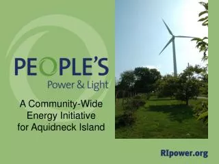 A Community-Wide Energy Initiative for Aquidneck Island