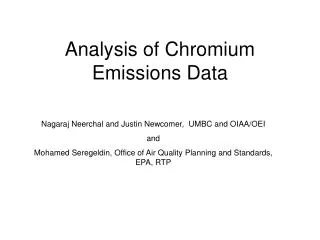 analysis of chromium emissions data