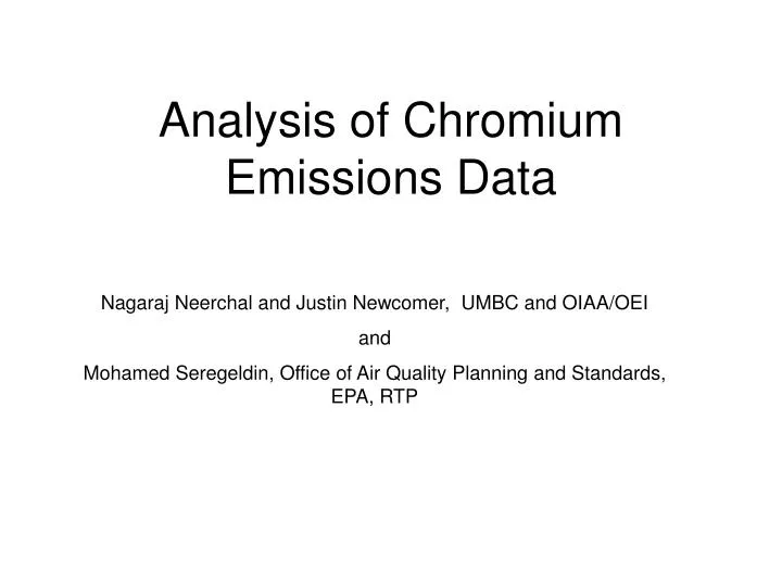 analysis of chromium emissions data