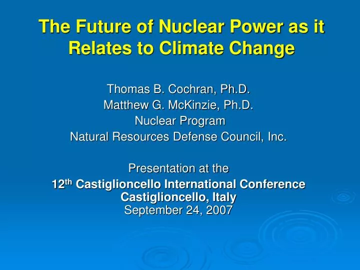 the future of nuclear power as it relates to climate change