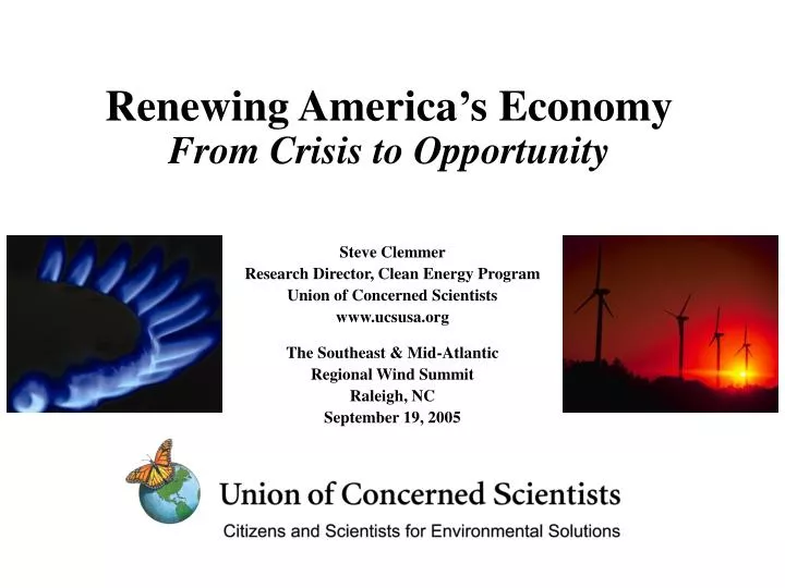 renewing america s economy from crisis to opportunity
