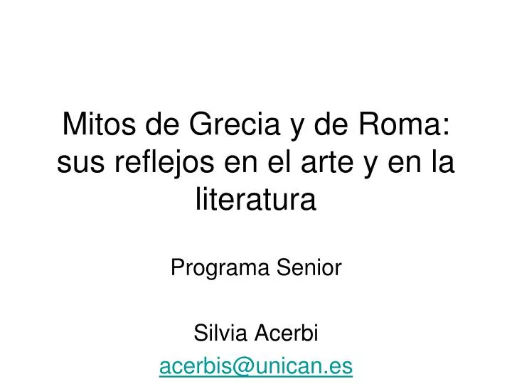 mitos de grecia y de roma sus reflejos en el arte y en la literatura