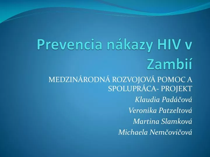 prevencia n kazy hiv v zambi