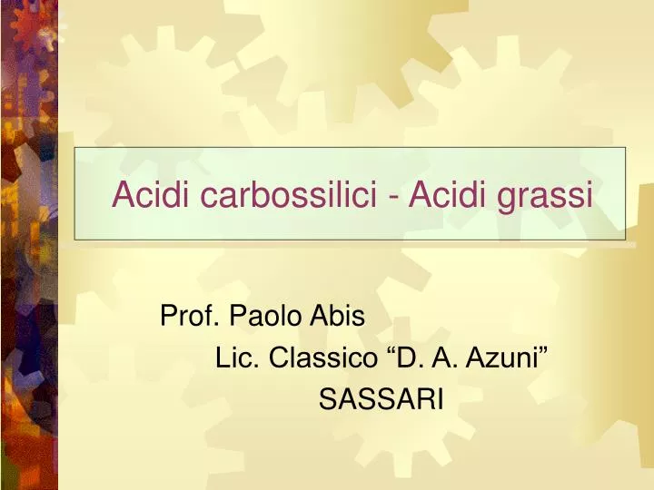 acidi carbossilici acidi grassi