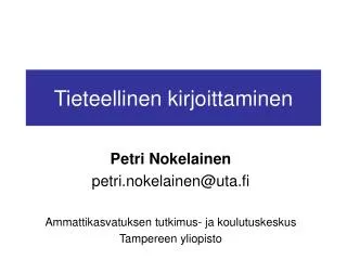 tieteellinen kirjoittaminen