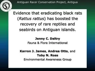 Evidence that eradicating black rats ( Rattus rattus ) has boosted the