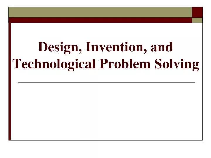 design invention and technological problem solving