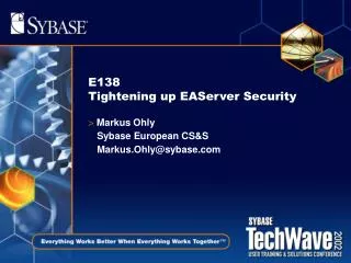 E138 Tightening up EAServer Security