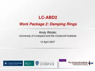 LC-ABD2 Work Package 2: Damping Rings
