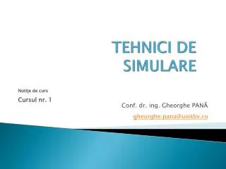 tehnici de simulare