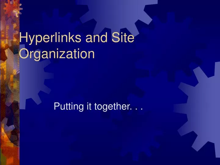 hyperlinks and site organization