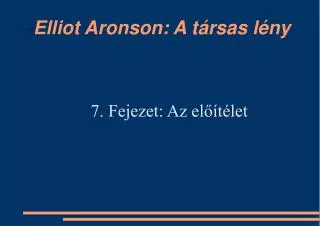 elliot aronson a t rsas l ny