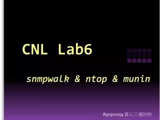 cnl lab6 snmpwalk ntop munin