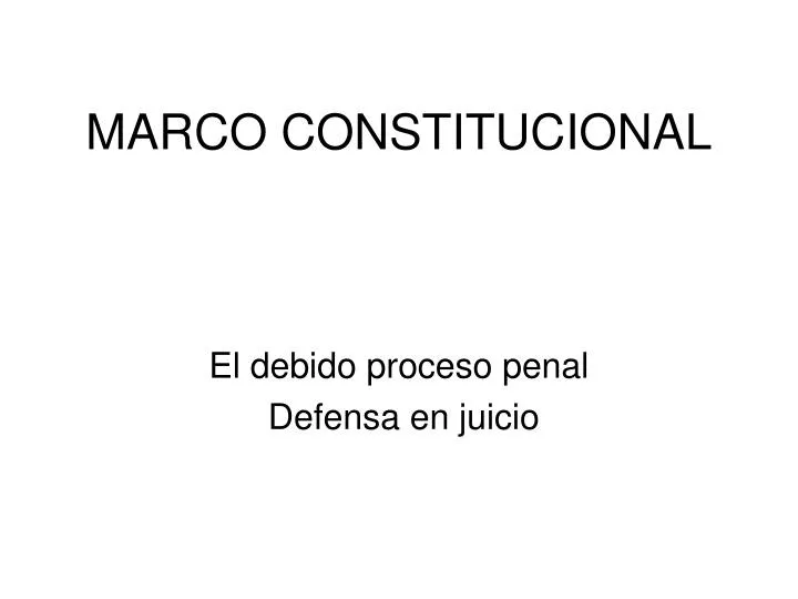 marco constitucional