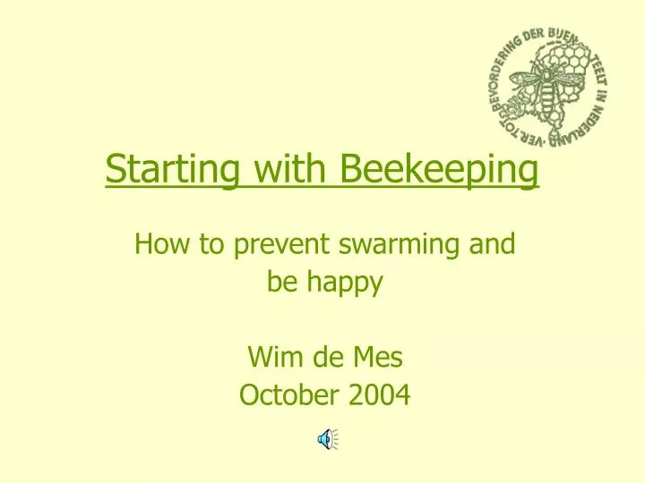 starting with beekeeping