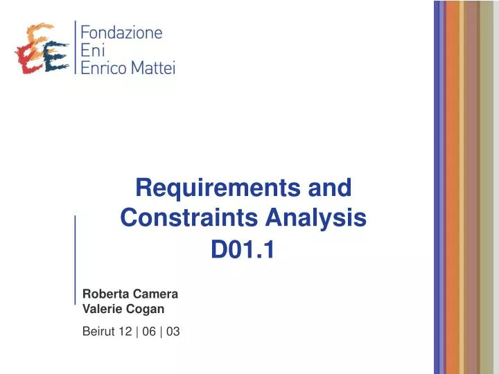 requirements and constraints analysis d01 1