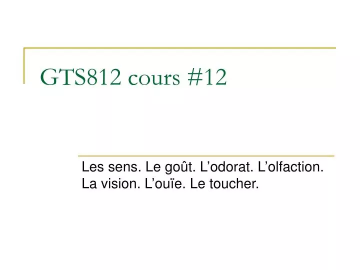 gts812 cours 12