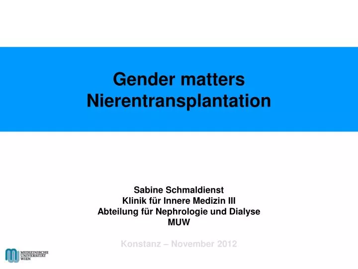 gender matters nierentransplantation